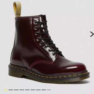 Dr. Martens CHERRY RED VEGAN 1460 LACE UP BOOTS- SIZE 7